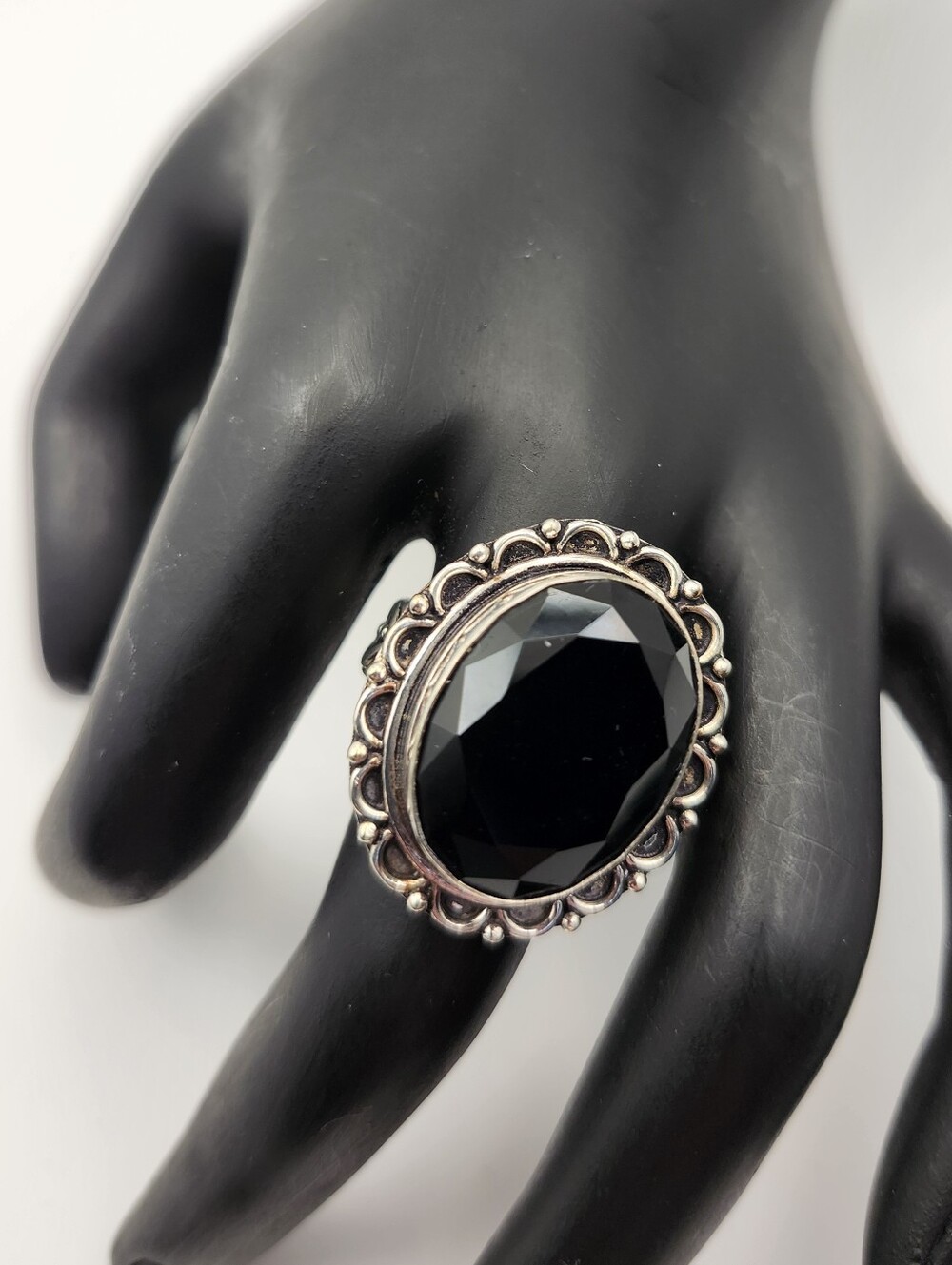 925 Silver Semi-precious Stone Ring, Size 7.5